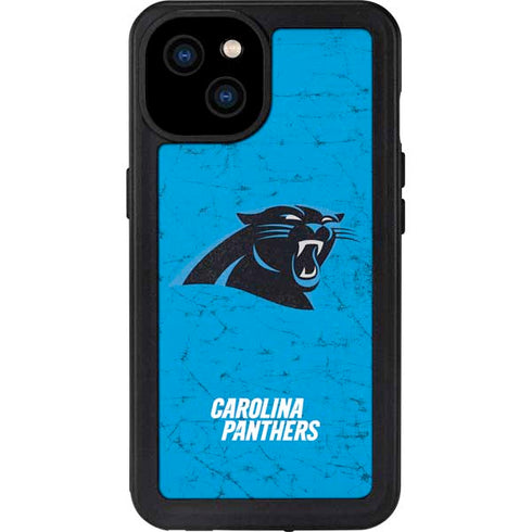 NFL Carolina Panthers Distressed Alternate iPhone 15 Plus Waterproof Case